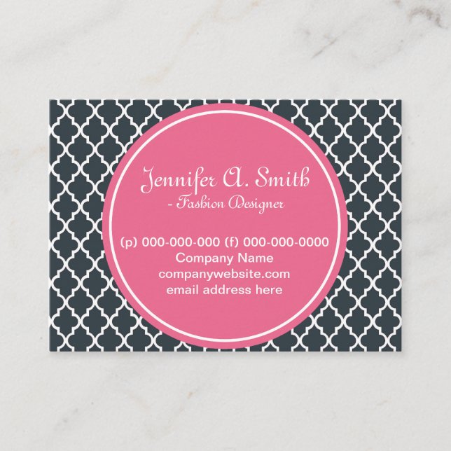 Tarjeta De Visita moderno, encantador, clásico, jovencito. (Anverso)