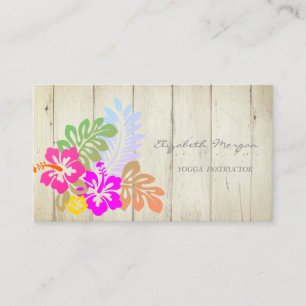 Tarjeta De Visita Moderno Encantador, Hibisco de Hawái, Textura de M