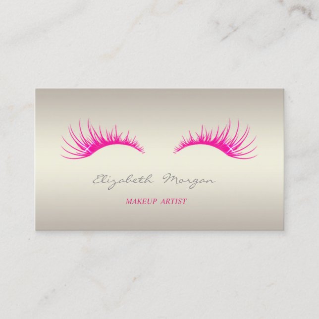 Tarjeta De Visita Moderno Encanto Profesional Luminoso, Faux Lashes (Anverso)
