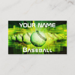 Tarjeta De Visita Moderno entrenador de béisbol equipo Club Neón Ver