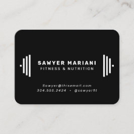 Tarjeta De Visita Moderno entrenador de fitness blanco y negro
