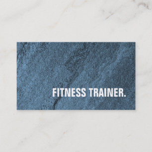 Tarjeta De Visita Moderno entrenador de fitness de pared azul único