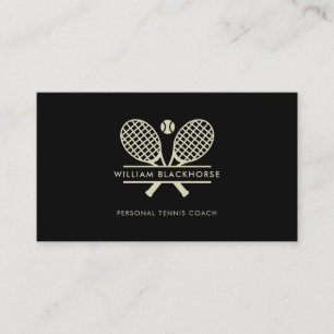 Tarjeta De Visita Moderno entrenador de tenis en un club de campo