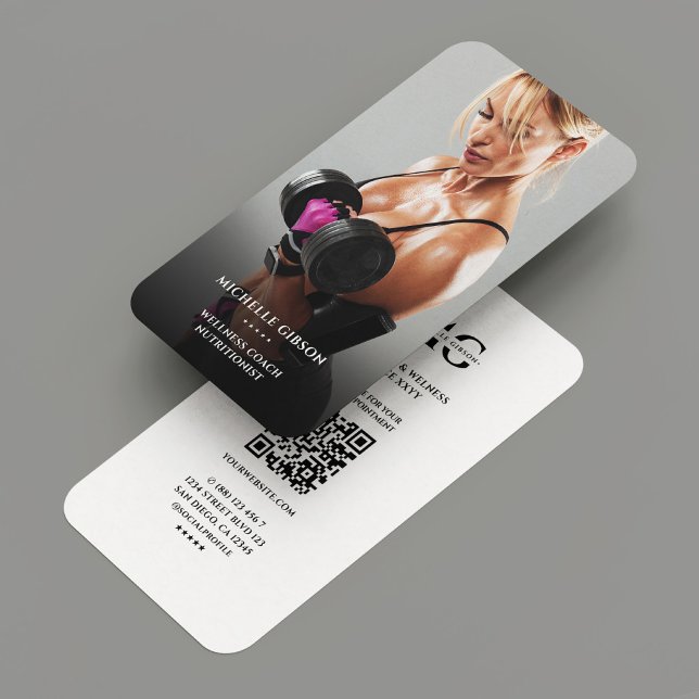 Tarjeta De Visita Moderno entrenador personal entrenador Fitness Wel (Modern Personal Trainer Fitness Wellness Coach Business Card
)