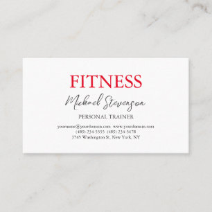 Tarjeta De Visita Moderno entrenador personal Fitness Minimalista