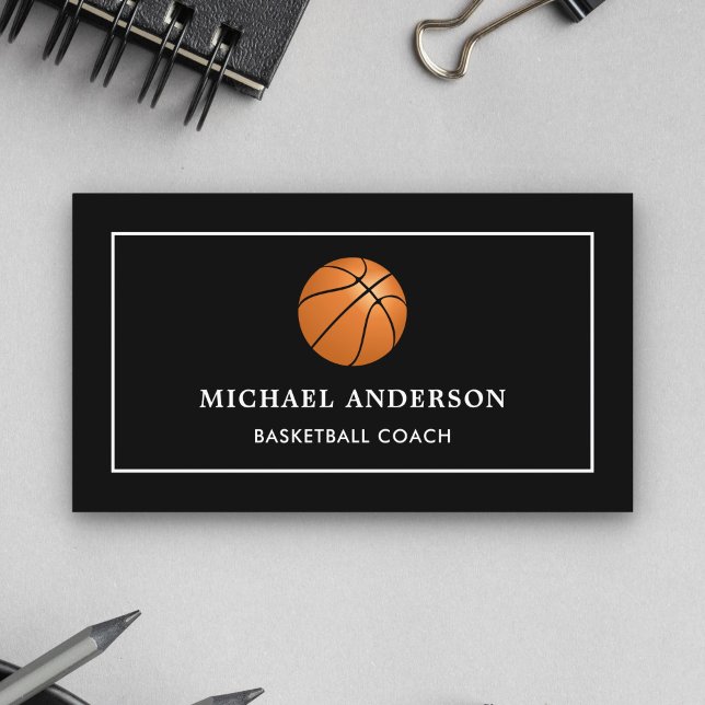 Tarjeta De Visita Moderno entrenador profesional de baloncesto para  (Subido por el creador)