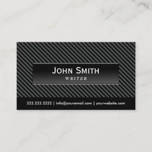 Tarjeta De Visita Moderno escritor de fondo de franjas negras