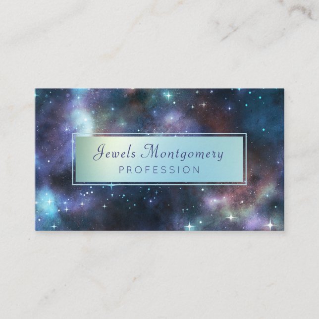 Tarjeta De Visita Moderno espacio de estrellas de galaxia de la Mari (Anverso)