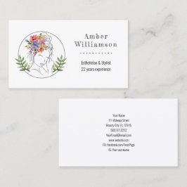 Tarjeta De Visita Moderno Estético Elegante Spa Elegante Moda Floral