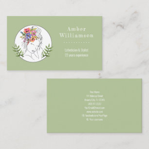 Tarjeta De Visita Moderno Estético Elegante Spa Elegante Moda Floral