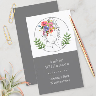 Tarjeta De Visita Moderno Estético Elegante Spa Elegante Moda Floral
