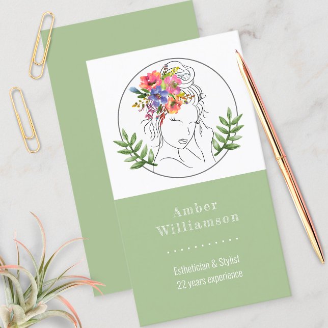 Tarjeta De Visita Moderno Estético Elegante Spa Elegante Moda Floral (Subido por el creador)