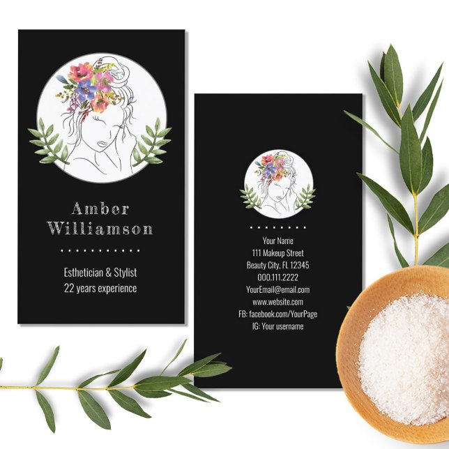 Tarjeta De Visita Moderno Estético Elegante Spa Elegante Moda Floral (Subido por el creador)