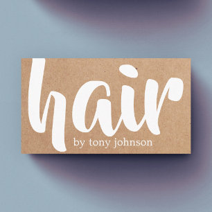 Tarjeta De Visita Moderno Estilista de Cabello Blanco Impreso en Kra