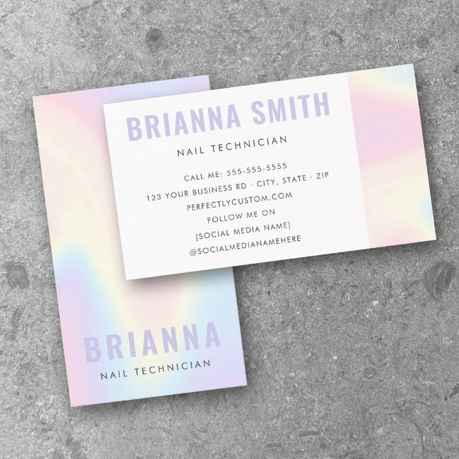 Tarjeta De Visita Moderno estilo arcoiris pastel (Subido por el creador)