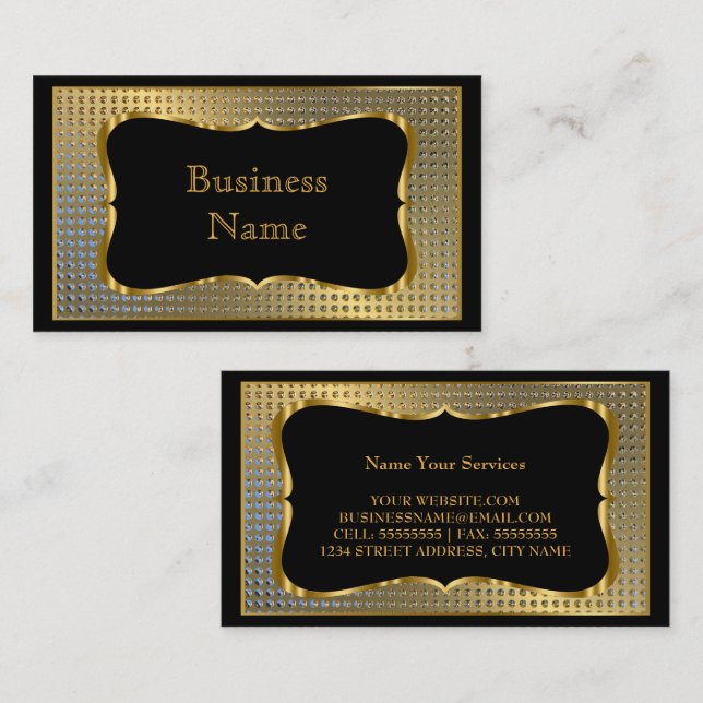 Tarjeta De Visita Moderno estilo Business Gold Metalizado negro (Anverso / Reverso)