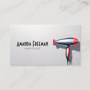Tarjeta De Visita Moderno estilo de cabello negro y rojo
