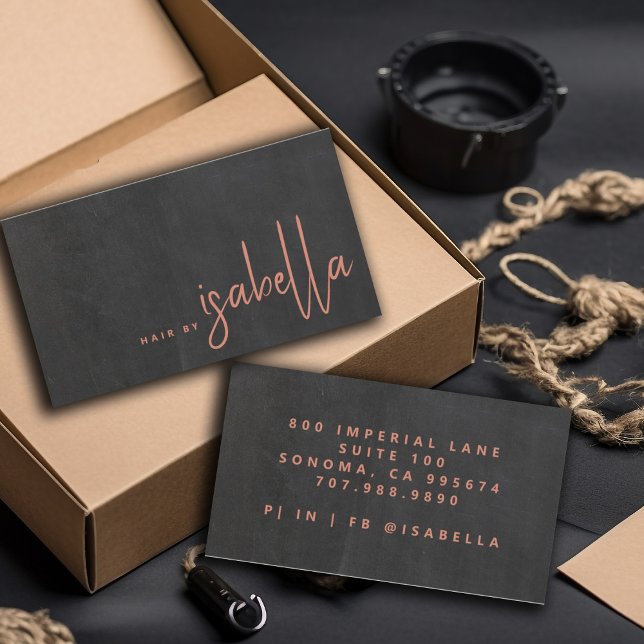 Tarjeta De Visita Moderno estilo de escritura de estilo de pelo Mini (Subido por el creador)