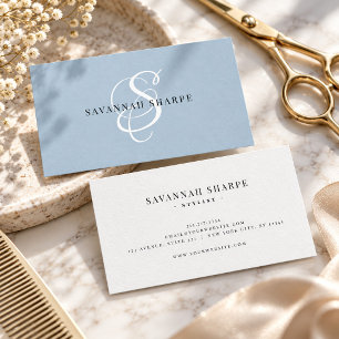 Tarjeta De Visita Moderno Estilo de Monograma Letra Script Rosado Pr