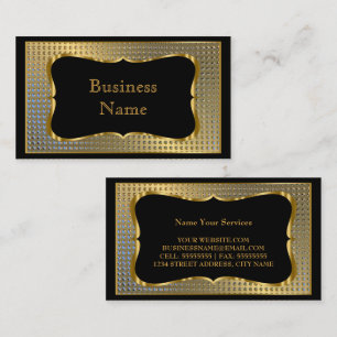 Tarjeta De Visita Moderno Estilo Empresarial Oro Negro Aspecto Metál