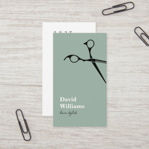 Tarjeta De Visita Moderno estilo Minimalista de cabello blanco verde