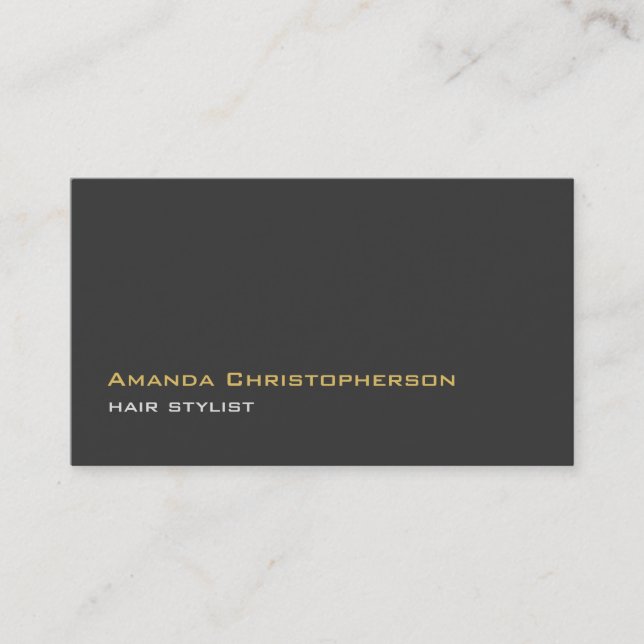 Tarjeta De Visita Moderno estilo moderno de pelo gris oscuro (Anverso)