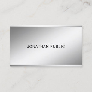 Tarjeta De Visita Moderno estilo Plata Diseño Profesional Superior