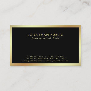 Tarjeta De Visita Moderno estilo profesional de oro negro
