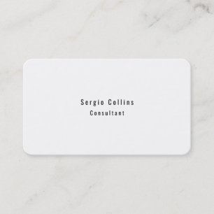 Tarjeta De Visita Moderno estilo sencillo blanco sencillo Minimalist