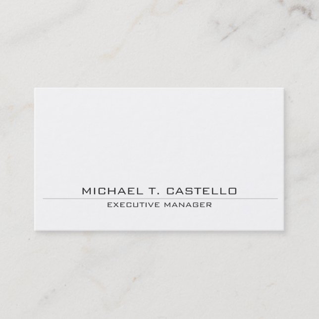 Tarjeta De Visita Moderno Estilo sencillo blanco simple profesional (Anverso)