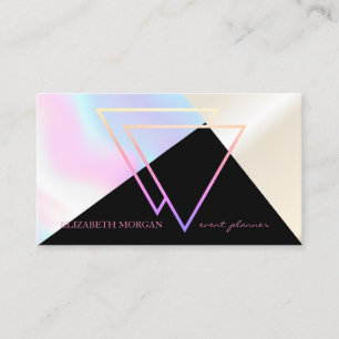 Tarjeta De Visita Moderno Estiloso Profesional Geométrico Holográfic