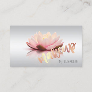 Tarjeta De Visita Moderno Estiloso Profesional, Maquillaje, Loto