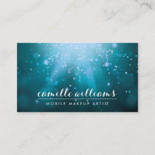 Tarjeta De Visita MODERNO ETHEREAL BOKEH magia caprichosa aqua azul
