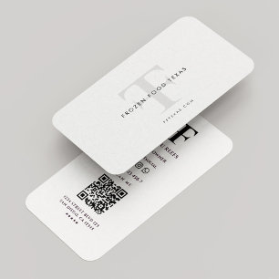 Tarjeta De Visita Moderno F T Minimal Logo Company Blanco negro