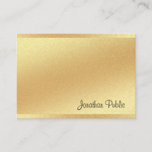 Tarjeta De Visita Moderno Faux Gold Hand Script Profesional Elegante
