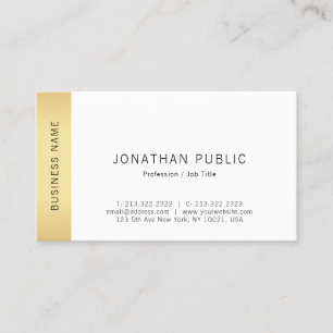 Tarjeta De Visita Moderno Faux Gold Simple Template Profesional