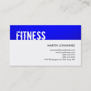 Tarjeta De Visita Moderno Fitness Sport Blue White Business Card