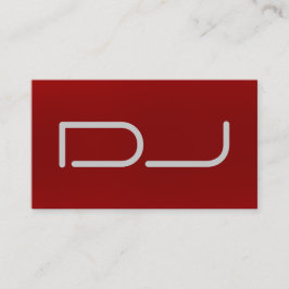 Tarjeta De Visita Moderno fondo rojo de DJ