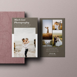 Tarjeta De Visita Moderno fotógrafo de 4 Collages de fotos mínimo