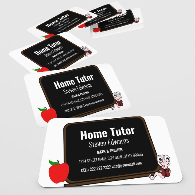 Tarjeta De Visita Moderno Fun Home Tutor Chalk Board (Subido por el creador)