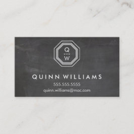 Tarjeta De Visita MODERNO GEO MONOGRAM octogón forma geométrica gris