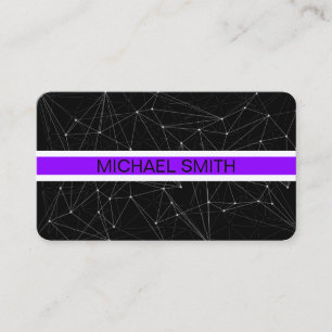 Tarjeta De Visita Moderno Geométrico Elegante Violeta Negra