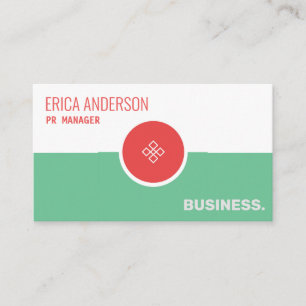 Tarjeta De Visita Moderno gestor mínimo de coral y menta