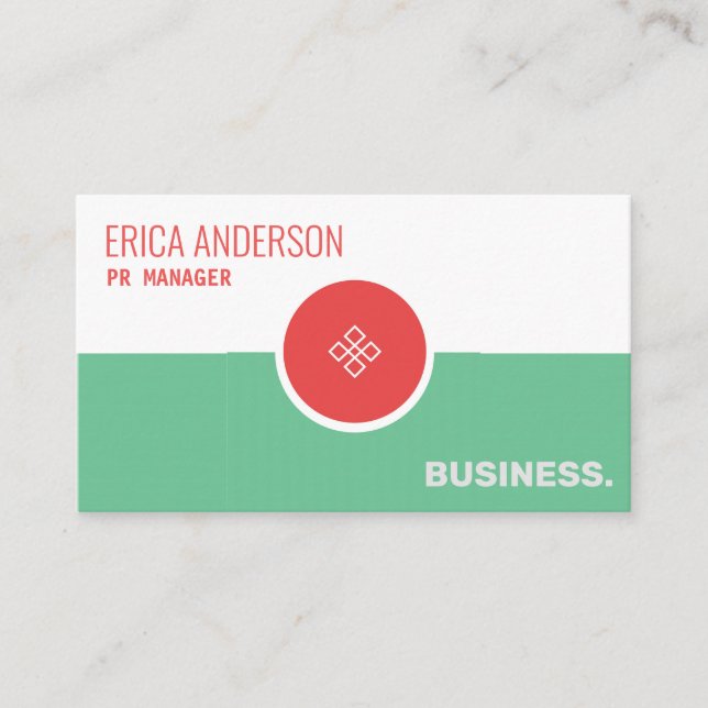 Tarjeta De Visita Moderno gestor mínimo de coral y menta (Anverso)