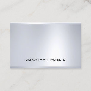 Tarjeta De Visita Moderno Glam Silver Graceful Professional Plain To