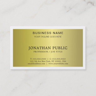 Tarjeta De Visita Moderno Glamour Glamour Gold Look Plain Luxe