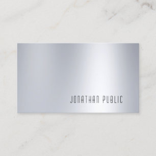 Tarjeta De Visita Moderno Glamour Silver Look Profesional Minimalist