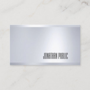 Tarjeta De Visita Moderno Glamuroso Elegante Aspecto Plateado de Mod