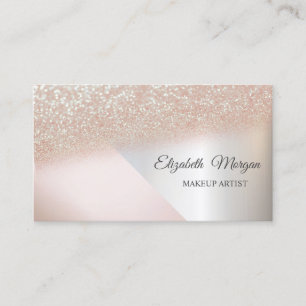 Tarjeta De Visita Moderno Glitter de moda ,artista de maquillaje