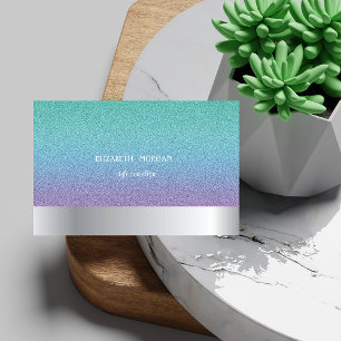 Tarjeta De Visita Moderno Glitter Ombre Elegante Profesional Genial